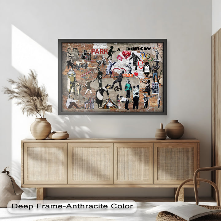 Voices on the Wall – Iconic Banksy Collage Oil Painting