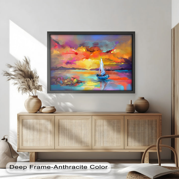 Ambesonne Head Scarf – Vibrant Seascape Oil Painting