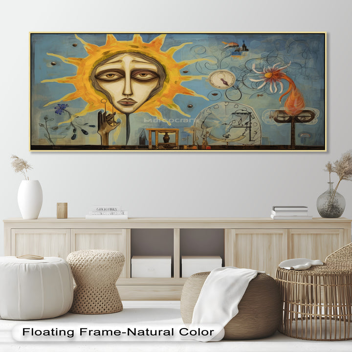 Solar Mindscape – Surreales Sonnengesicht-Ölgemälde von Picasso
