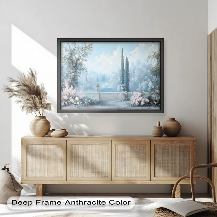 Serene Garden Terrace – Landscape Oil Painting