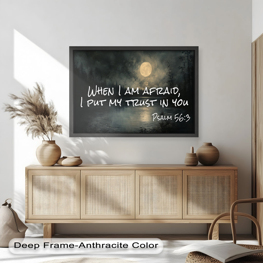 Psalm 56:3 – Trust in God Bible Verse Oil Painting