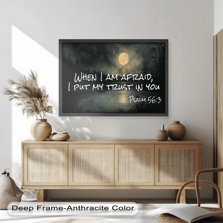 Psalm 56:3 – Trust in God Bible Verse Oil Painting