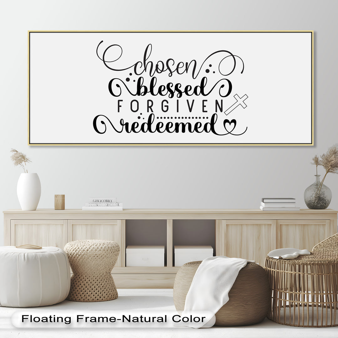 Chosen, Blessed, Forgiven, Redeemed – Bible Verse Oil Painting