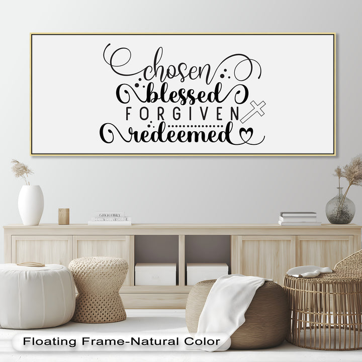 Chosen, Blessed, Forgiven, Redeemed – Bible Verse Oil Painting