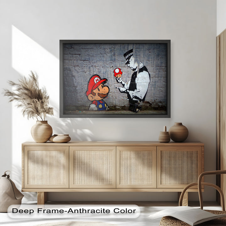 Mario Meets the Law – Banksy Oil Painting
