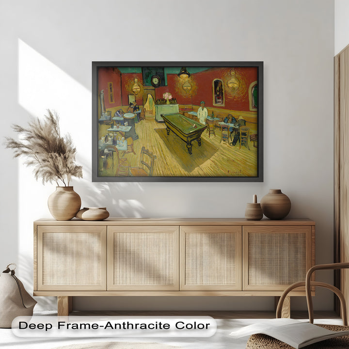 Das Nachtcafé – Ausdrucksstarkes Interieur Historisches Ölgemälde
