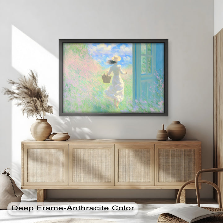 Into the Bloom – Dreamy Woman in Wildflower Field Oil Painting