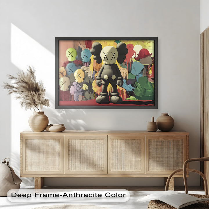 Zentrum des Chaos – KAWS Ölgemälde
