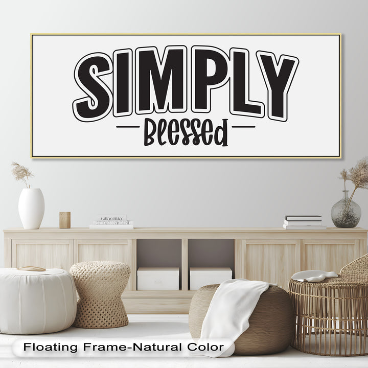 Simply Blessed – Christian Typography Oil Painting