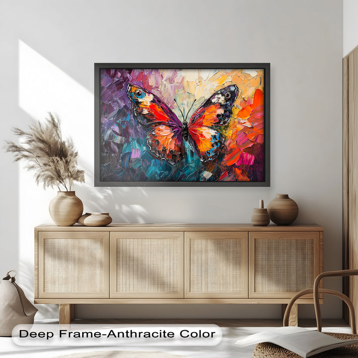 Radiant Butterfly in Blooming Spectrum - Animal Oil Painting