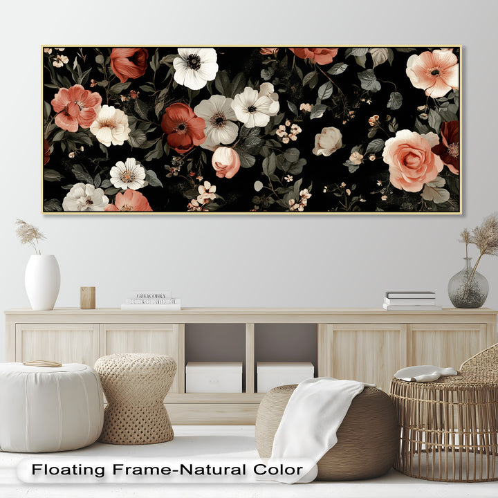 Vintage Rose Garden Wall Art – Floral Oil Painting