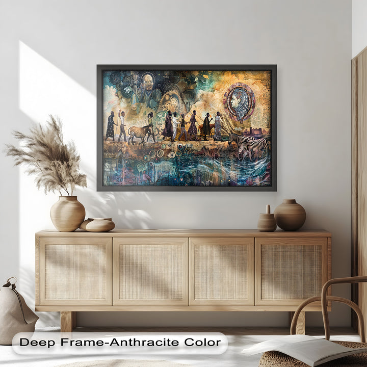 Echoes of Migration – Symbolic Journey Through Time Oil Painting