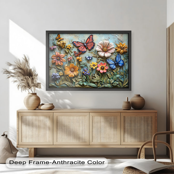 Vibrant Butterfly Flower – Textured Floral Oil Painting