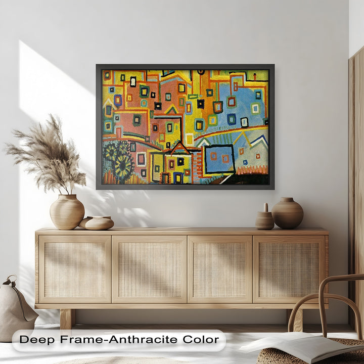 Schloss und Sonne von Paul Klee – Geometrisch-abstraktes Ölgemälde