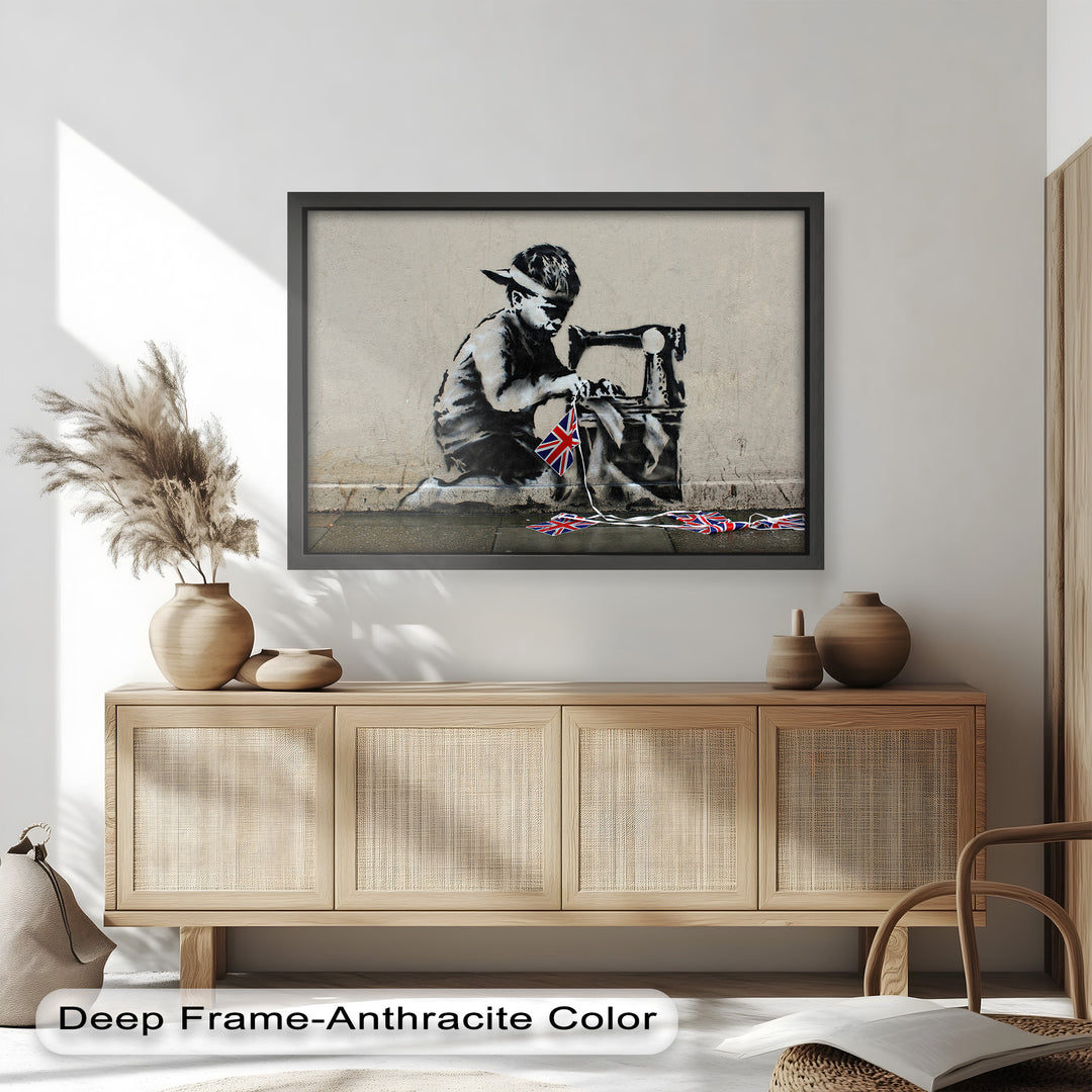 Stitched Allegiance – Banksy Oil Painting