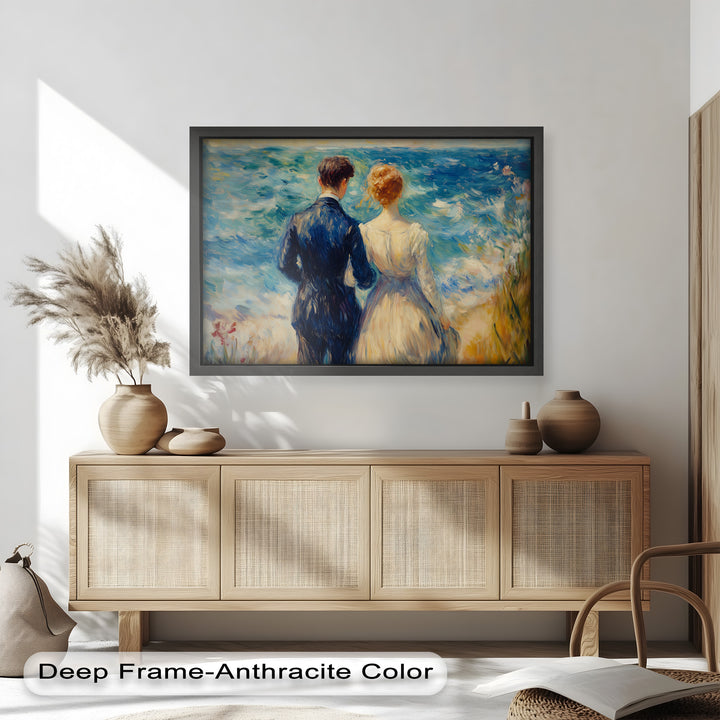 Lovers by the Sea – Romantic Impressionist Oil Painting