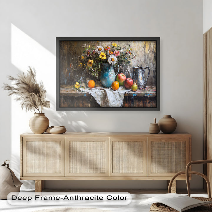 Vintage Floral & Fruit  – Still Life Art Oil Painting