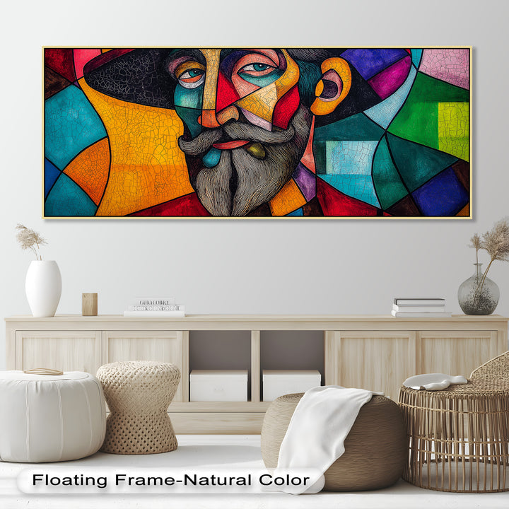 The Thinker’s Mosaic – Abstract Male Portrait Oil Painting
