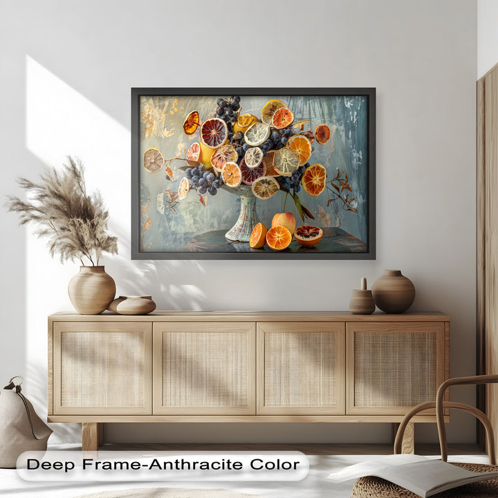 Grapes and Citrus Harmony – Decorative Still Life Food Painting