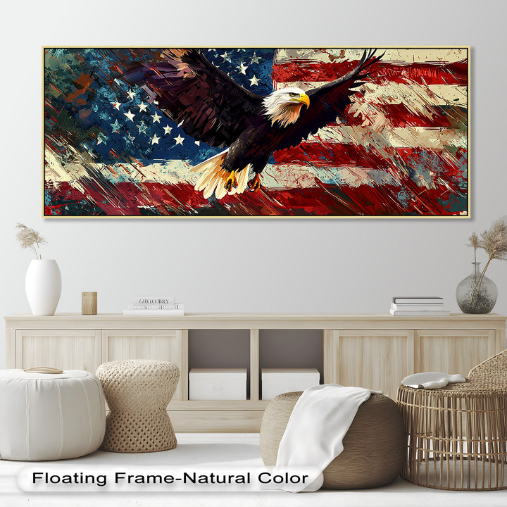 Soaring Freedom – Patriotic Eagle Oil Painting