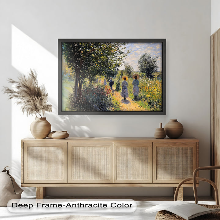 Afternoon Stroll – Sun-Dappled Garden Walk Oil Painting