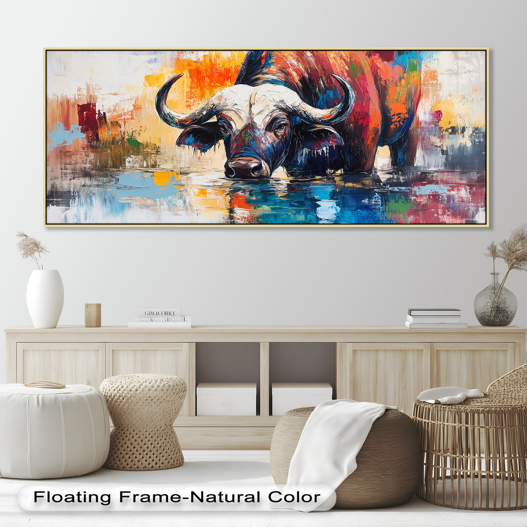 Water Buffalo at River’s Edge – Oil Painting