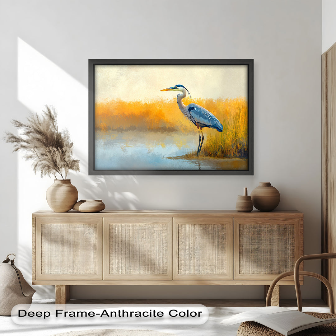 Blue Heron by Autumn Marsh – Animal Oil Painting