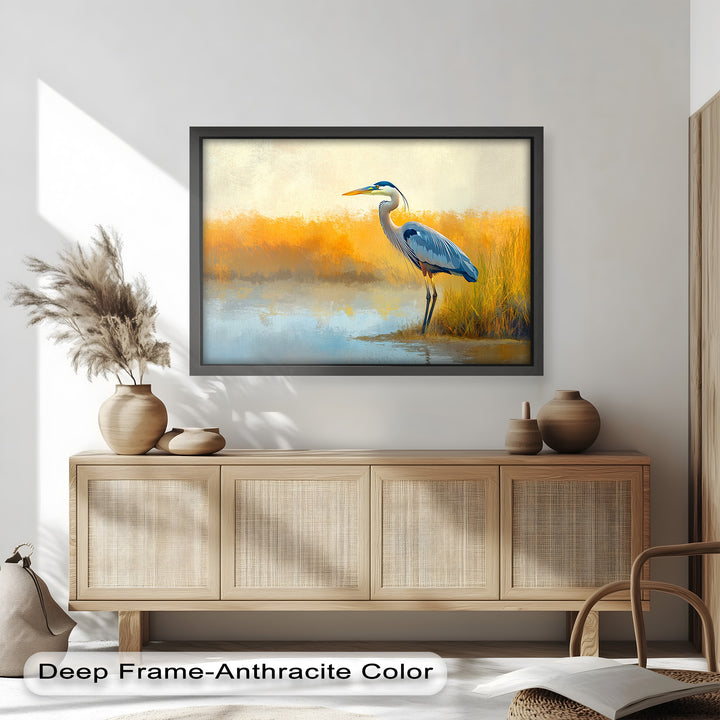 Blue Heron by Autumn Marsh – Animal Oil Painting
