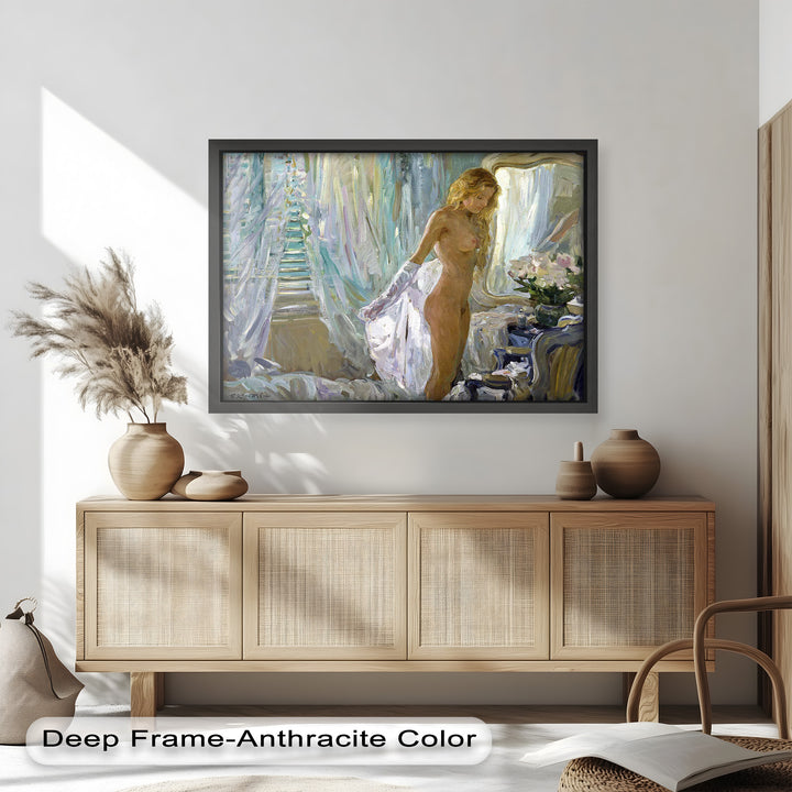 Whispers of Morning Light – Romantic Nude Interior Oil Painting