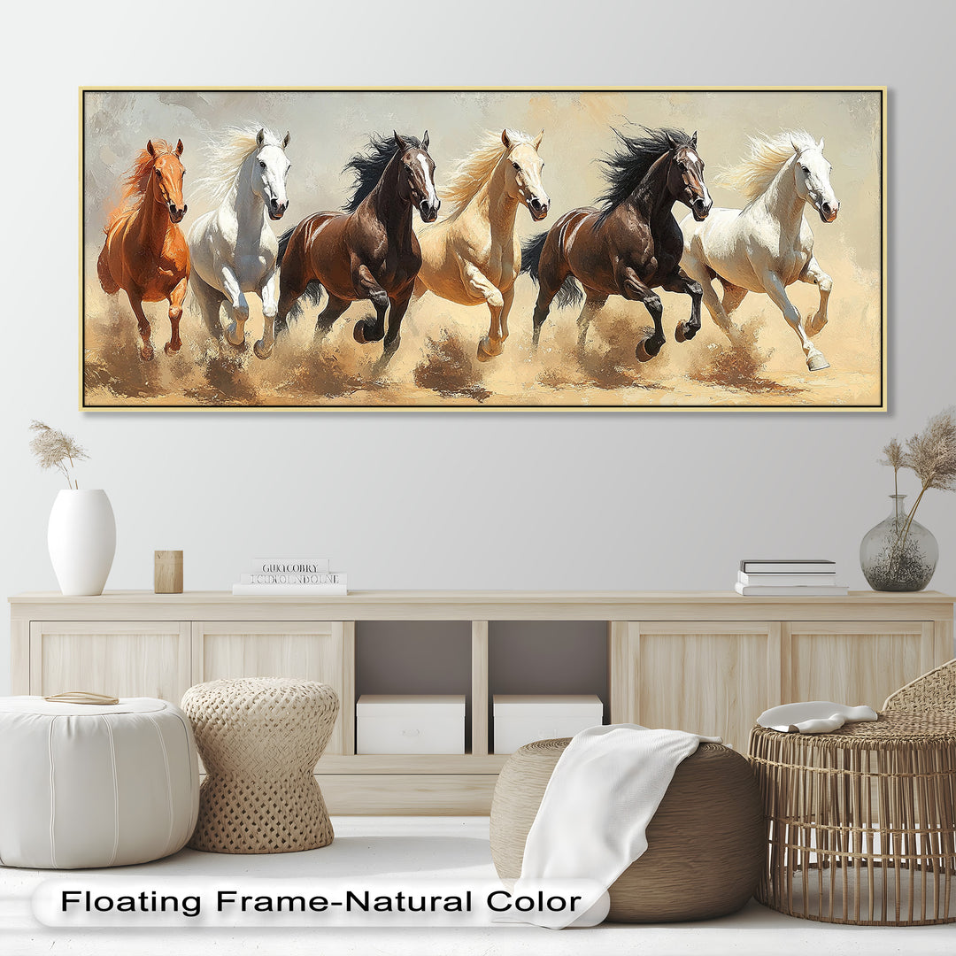 Thundering Harmony – Multicolor Horses Oil Painting