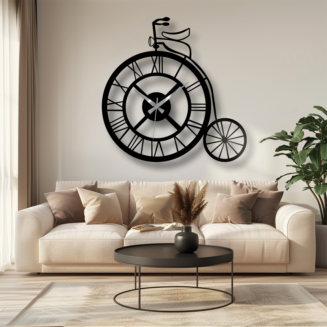 Vintage Bicycle Metal Wall Clock
