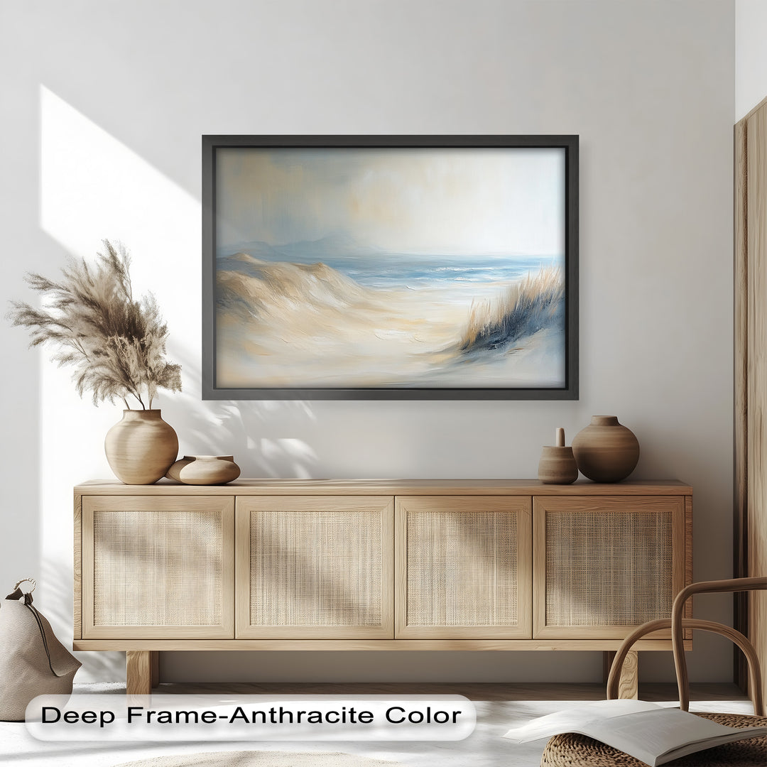 Coastal Beach Seagulls – Tranquil Seascape Oil Painting