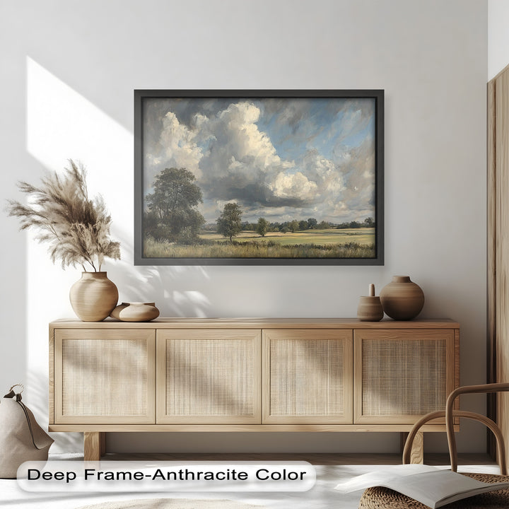 Stürmische ländliche Landschaft – Dramatischer Himmel Ölgemälde