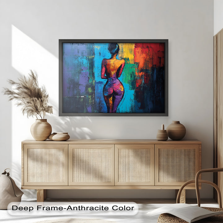 Radiant Contours – Bold Abstract Figurative Oil Painting