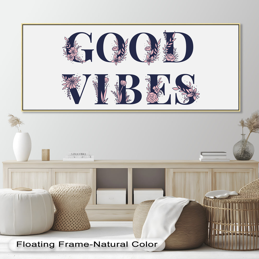 Gute Stimmung – Florale Typografie Ölgemälde