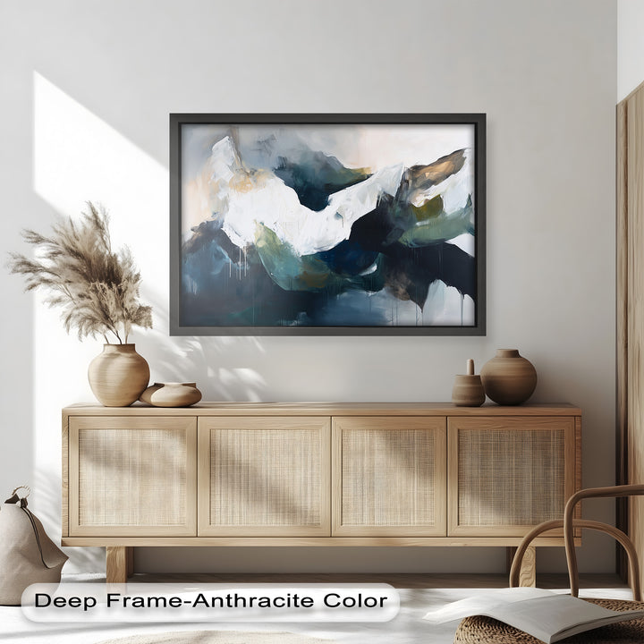 Eclipsed Range – Bold Mountain Shadows Abstract Oil Painting