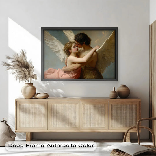 Heavenly Embrace – Cupid and Psyche Renaissance Love Oil Painting - MyPhotoStation