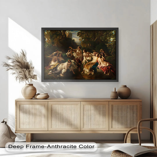 Twilight Reverie – Neoclassical Gathering of Maidens Oil Painting - MyPhotoStation