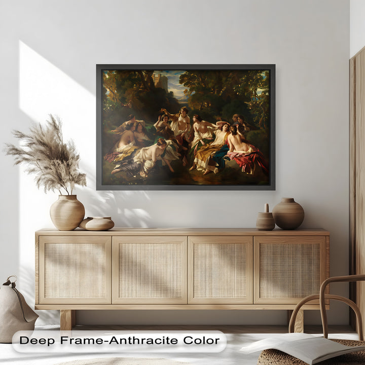 Twilight Reverie – Neoclassical Gathering of Maidens Oil Painting