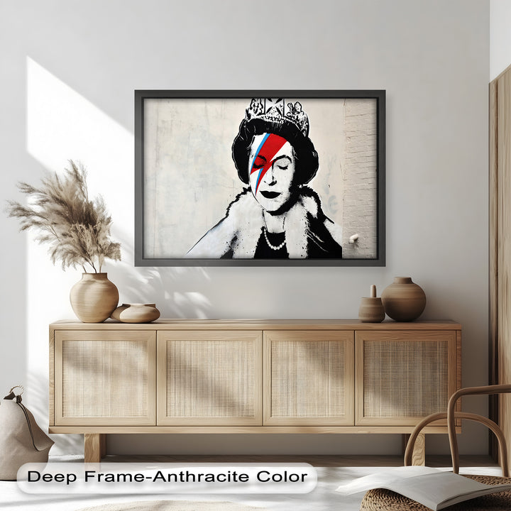 Royal Rebellion – Queen with Bowie Bolt Banksy Oil Painting