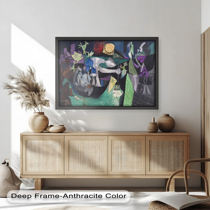 The Spiral Sun – Dynamic Surrealist Tableau Picasso Oil Painting