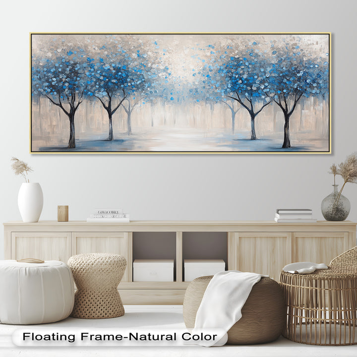 Blue Blossom Trees Wall Art – Floral Oil Painting