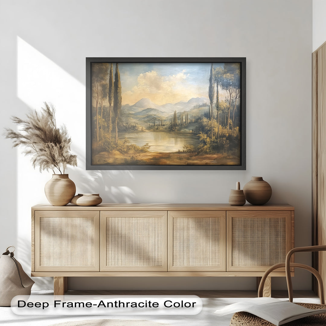 Lake Landscape Wall Art – Classic Nature Oil Painting