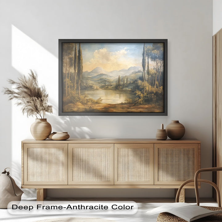 Lake Landscape Wall Art – Classic Nature Oil Painting