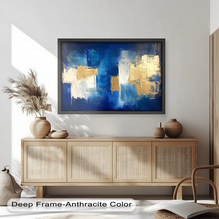 Blue Harmony Abstract – Modernes Ölgemälde