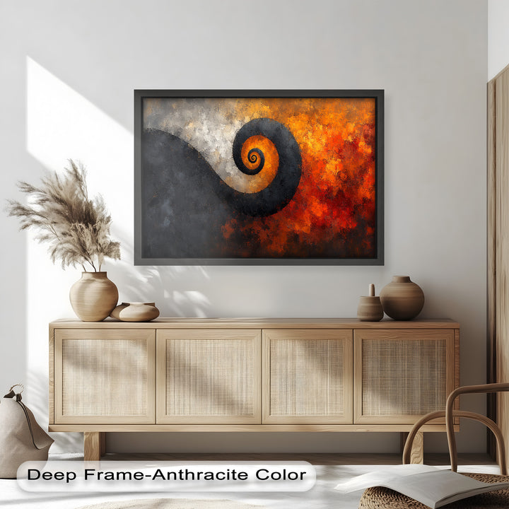 Autumn Swirl – Abstract Spiral Oil Painting