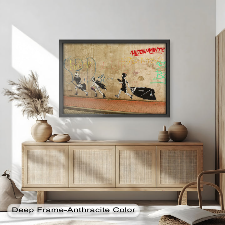 Street Rebellion Run – Urban Youth Banksy Oil Painting