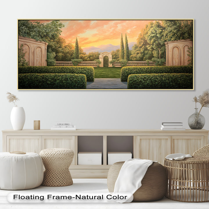 Sunset Garden Gateway – Classical Landscape Oil Painting