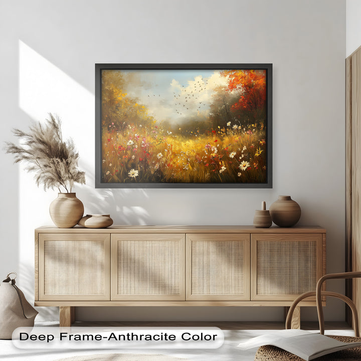 Flowers and Stream – Vibrant Autumn Oil Painting