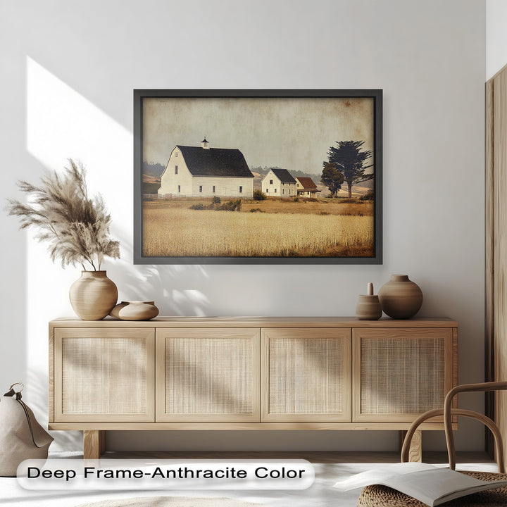 Farmhouse Landscape – Vintage Country Barn Oil Paintings